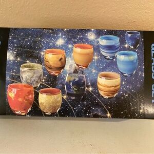 Colorful Planet-Themed Glass Set